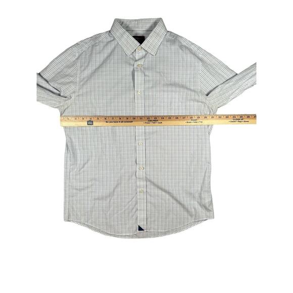 Untuckit Calo Slim Fit Button Up Sz L Wrinkle Free Blue Purple Check Long Sleeve - Picture 5 of 9